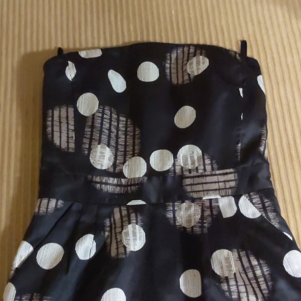 Mini Satin Strapless Dress - Picture 3 of 6
